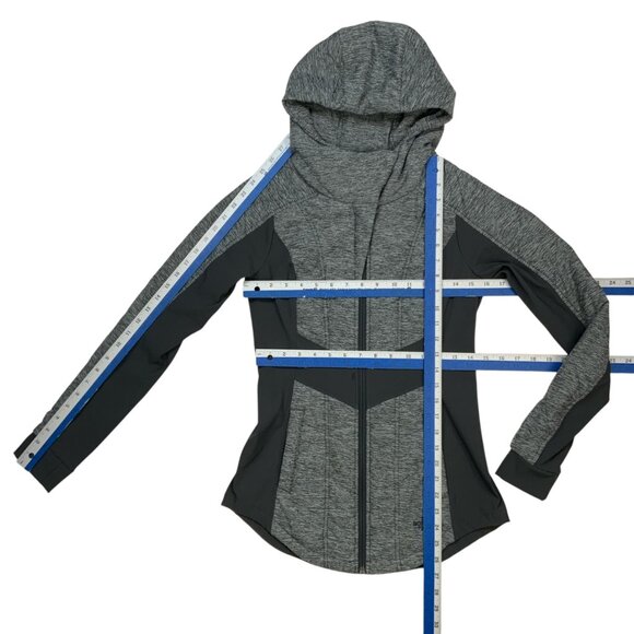 The North Face Pseudio Jacket XS Gray Quilted Hoodie Full Zip Pockets Gorpcore - Picture 6 of 13